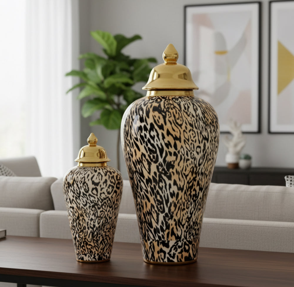 Tiger print candy jar