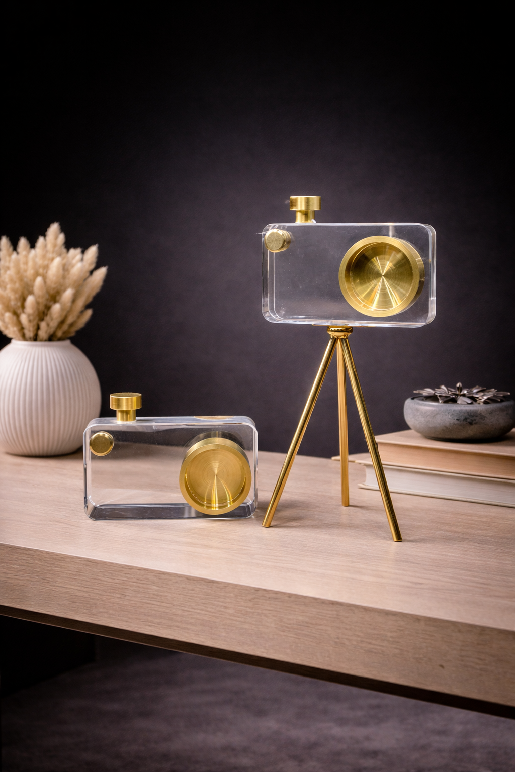 crystal camera decoration piece