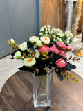 Artificial Rose Bunches – White or Pink (Style C)