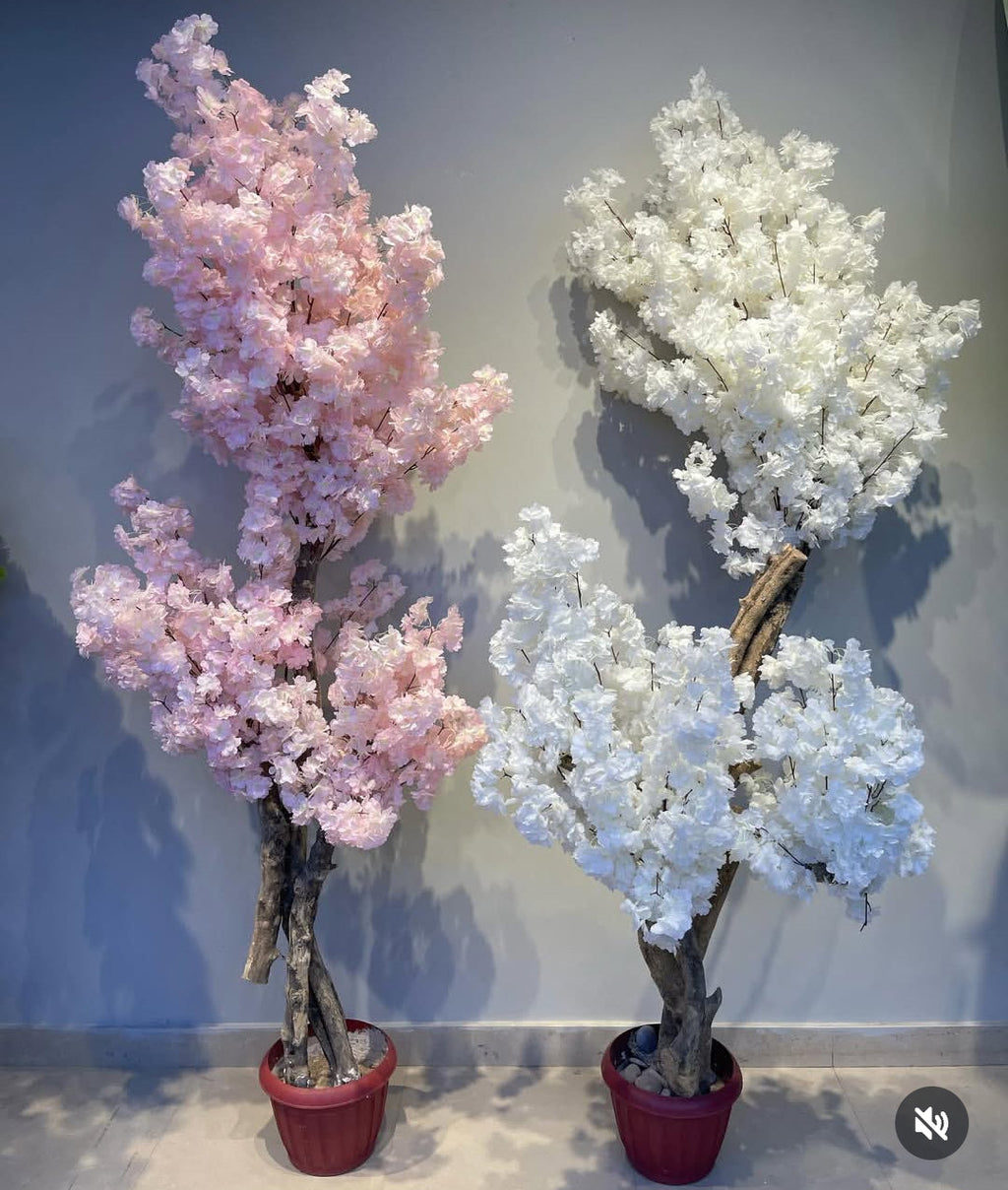 7ft Artificial Cherry Blossom Tree with Real Wood Trunk
