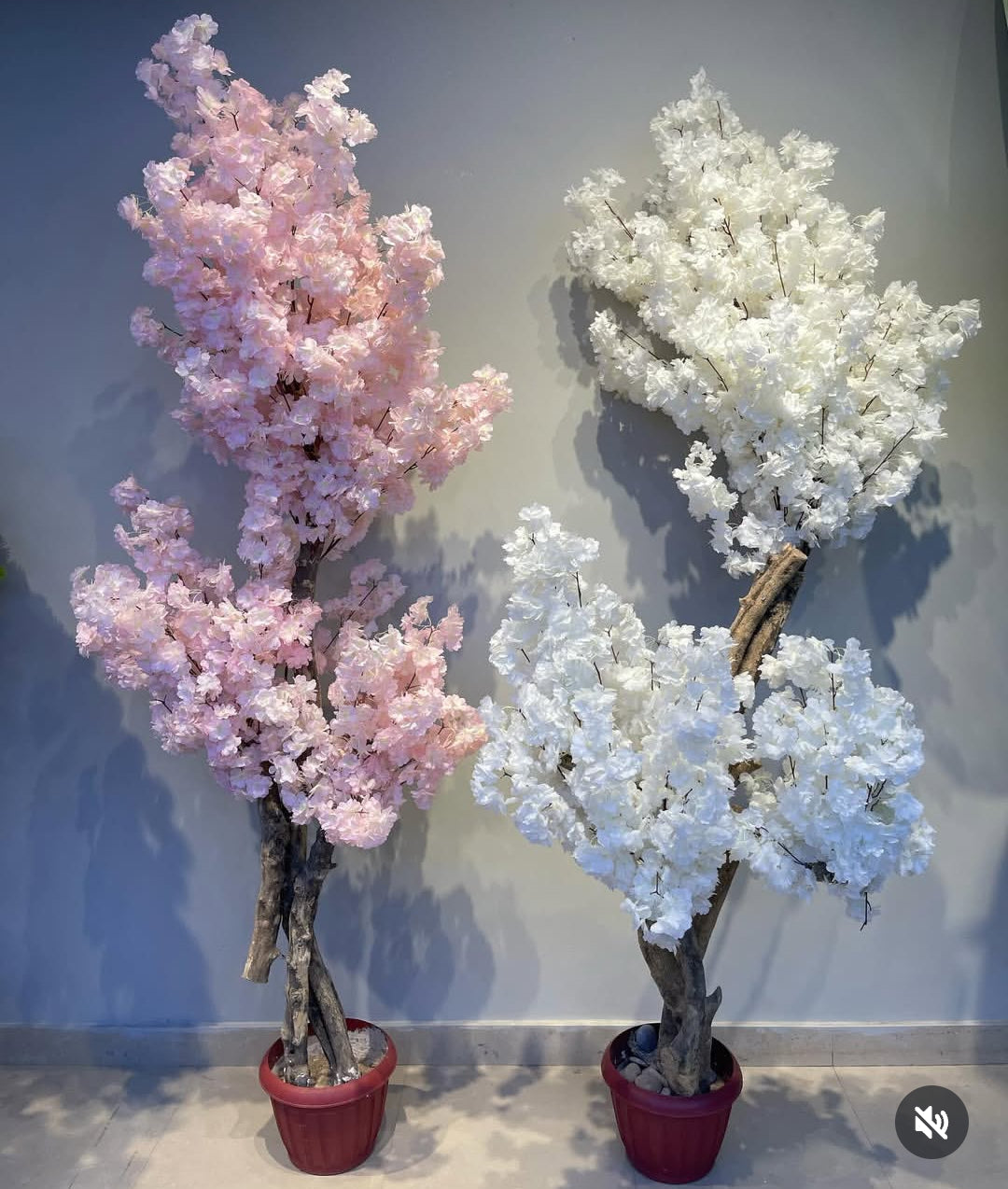 7ft Artificial Cherry Blossom Tree with Real Wood Trunk