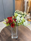 Artificial Rose Bunches – White or Red (Style E)