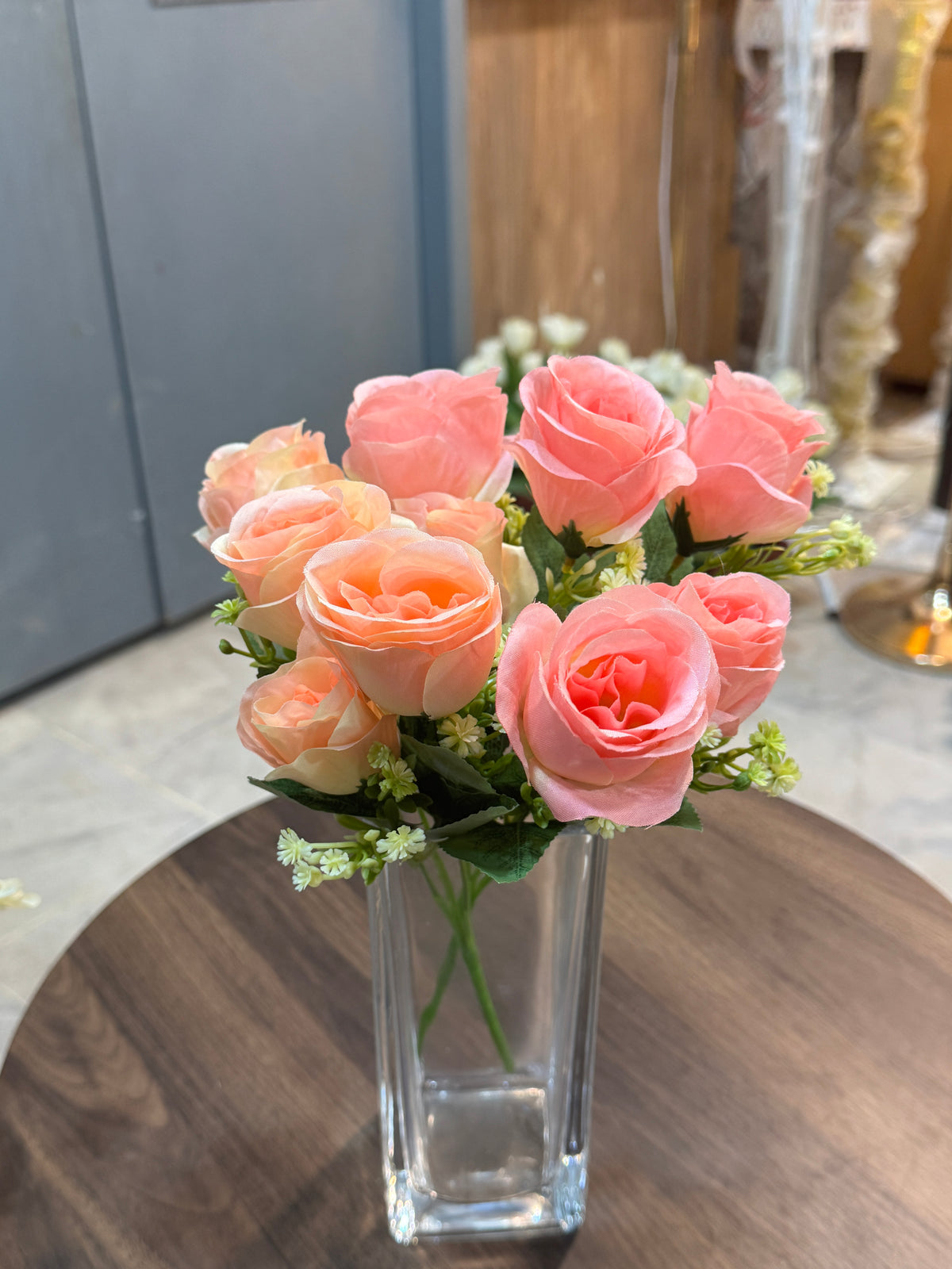 Artificial Rose Bunches – Pink or Peach