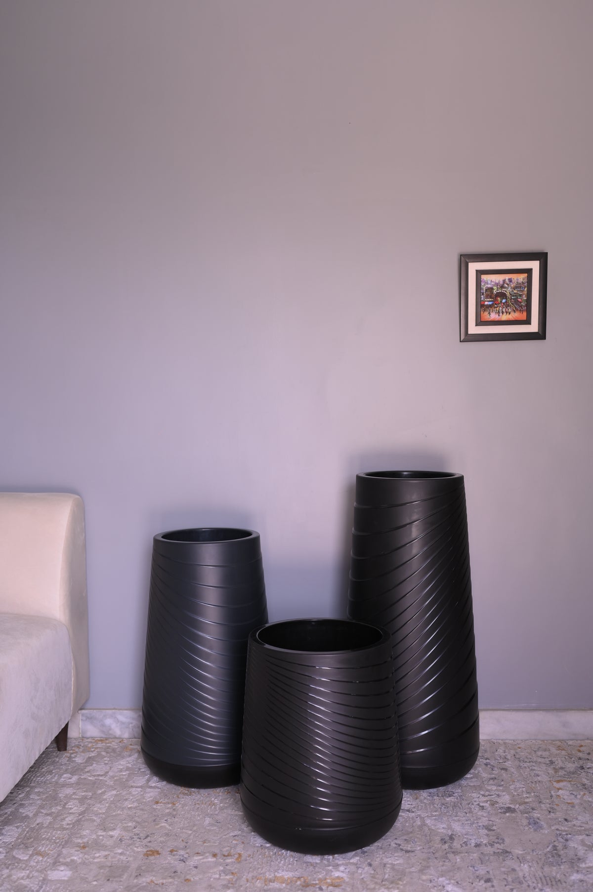 Spiral-Texture Floor Planter – Black or White, 3 Sizes – view 3