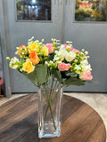 Two-Tone Artificial Flower Bunches – Pink & White or Yellow & Mustard