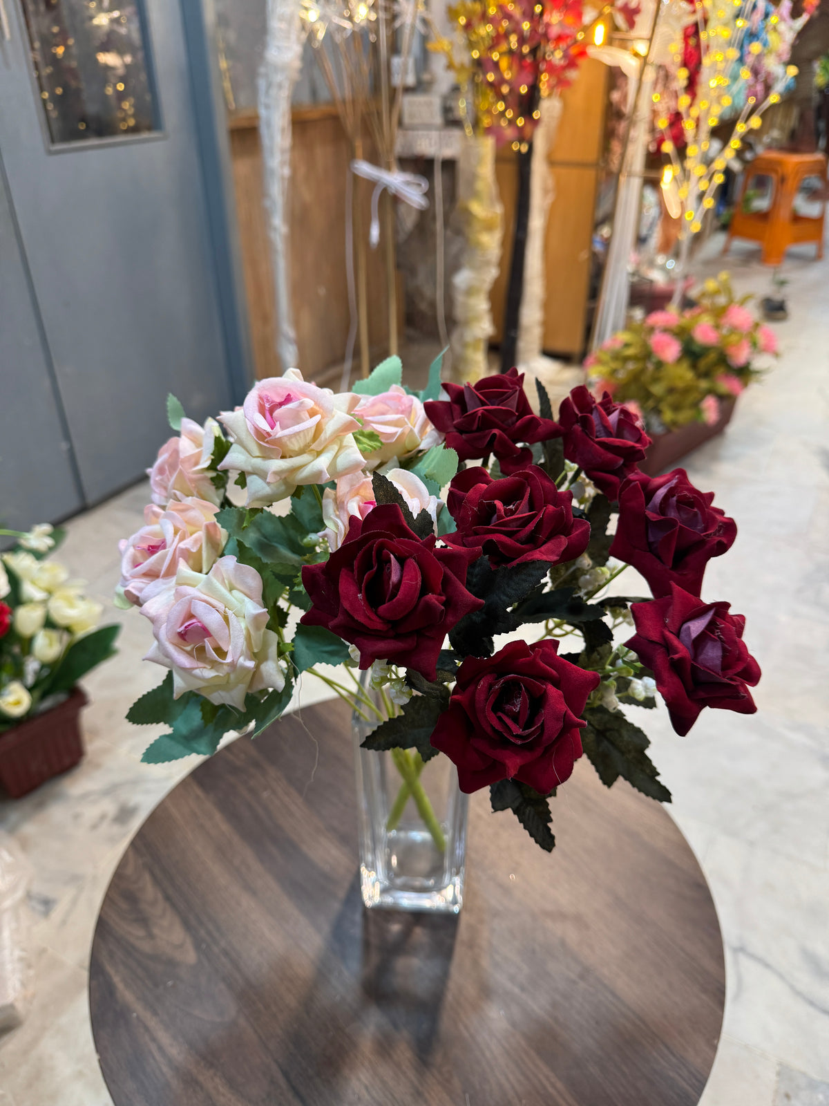 Imported Artificial Flower Bunches – Pink or Maroon