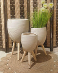 Textured Ceramic Planter on 3 Legs – 3 Sizes