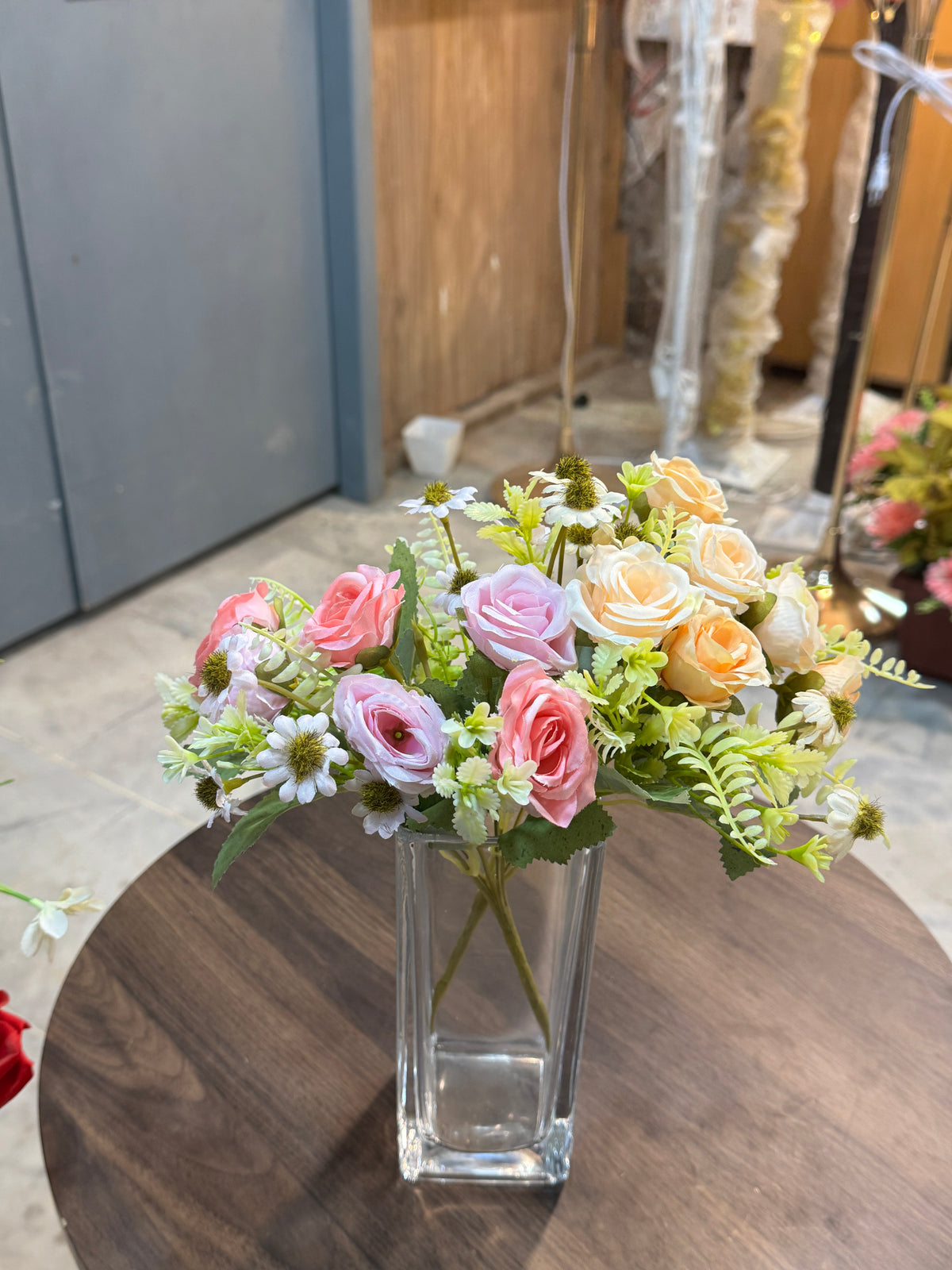 Artificial Rose Bunches – Pink or Yellow