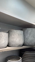 Modern Grey Stone-Finish Planter – Textured Ceramic Indoor Pot (Available in 3 Sizes)
