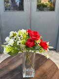 Artificial Rose Bunches – White or Red (Style C)