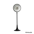 Midnight Obsidian Pedestal Clock with Silver Roman Dial