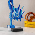 Modern Blue Ocean Glass Sculp