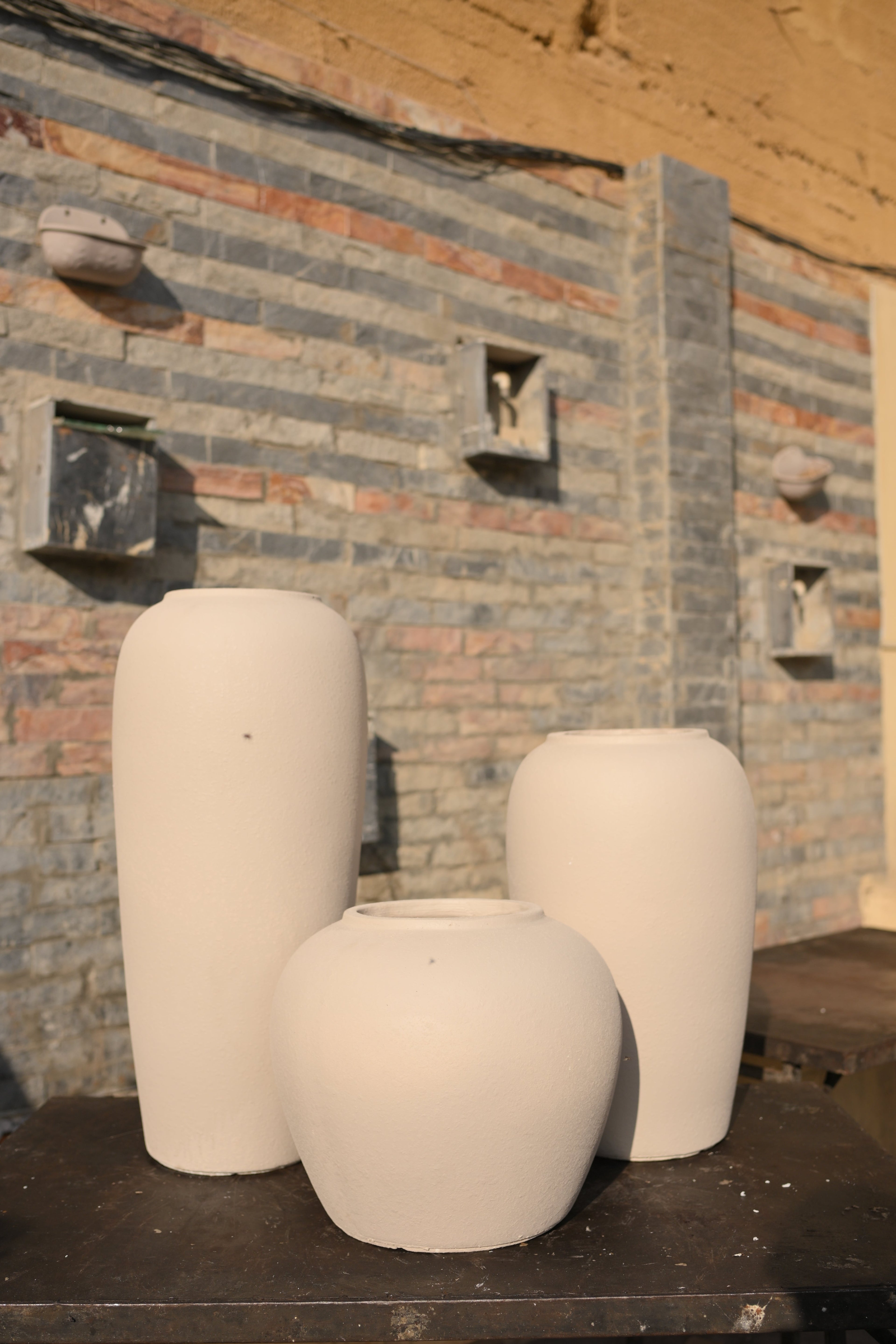 Cream color Elegant Imported Ceramic surai | Indoor Home Decor Pot