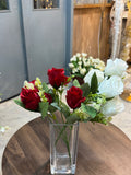 Artificial Rose Bunches – White or Red (Style D)