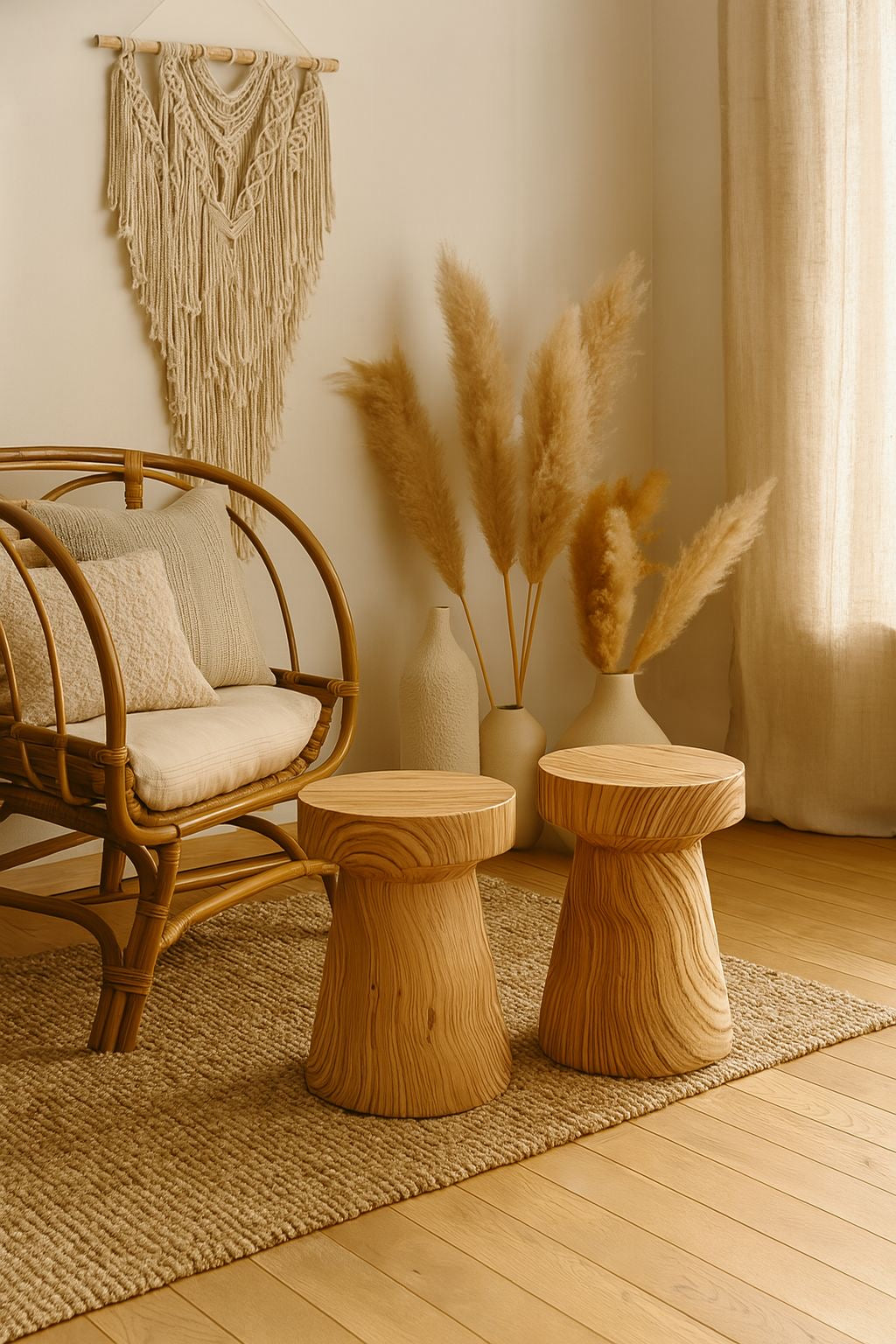 Oak-Grain Alpine Side Table – Solid Wood Accent Piece