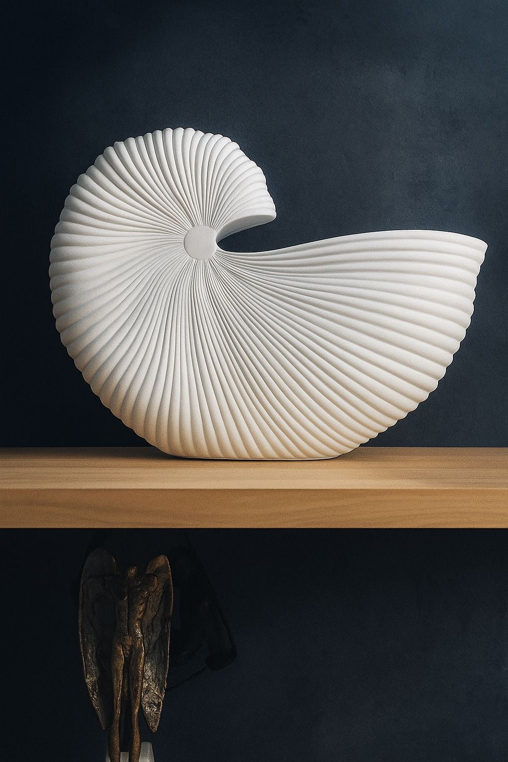 Modern Ribbed Shell Ornament - Black & White Nautical Decor – Rajpoot ...