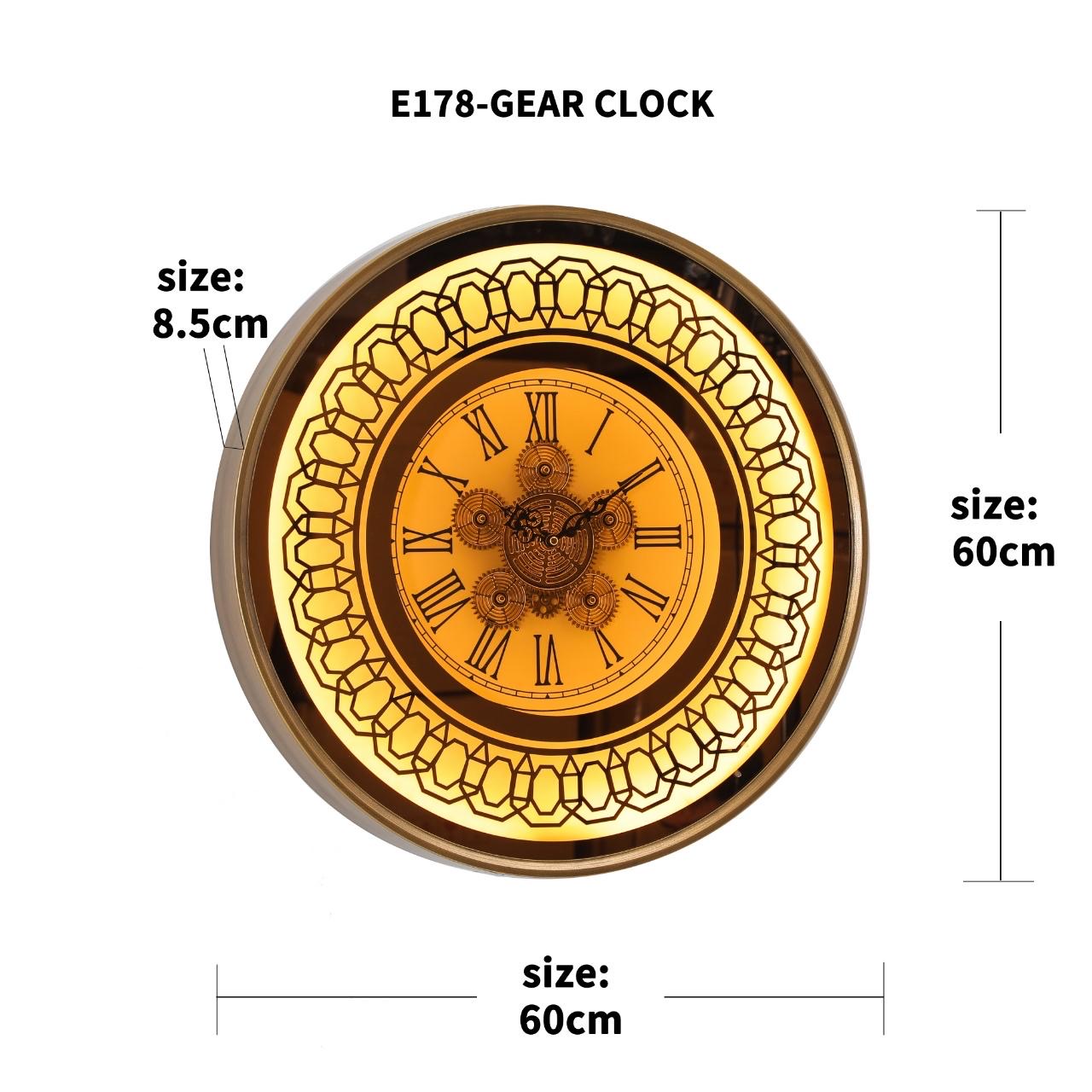 Lumina Gear Clock – Premium Backlit LED Mechanical Wall Decor