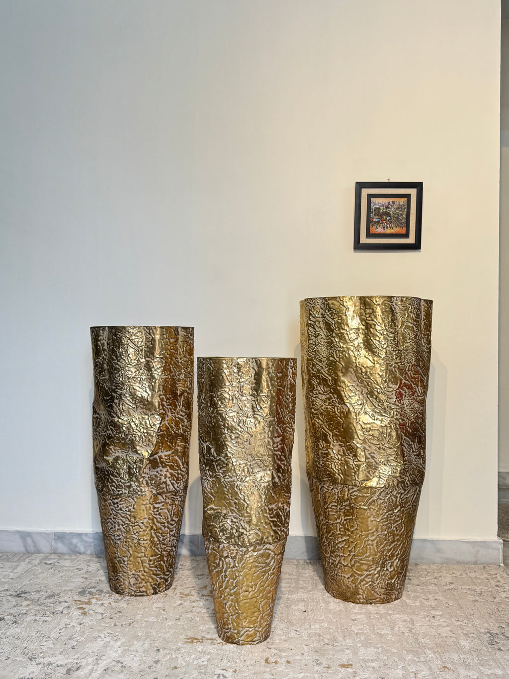 Royal Gold Textured Floor Vases