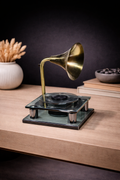 Luxury Glass Base Gramophone Decor