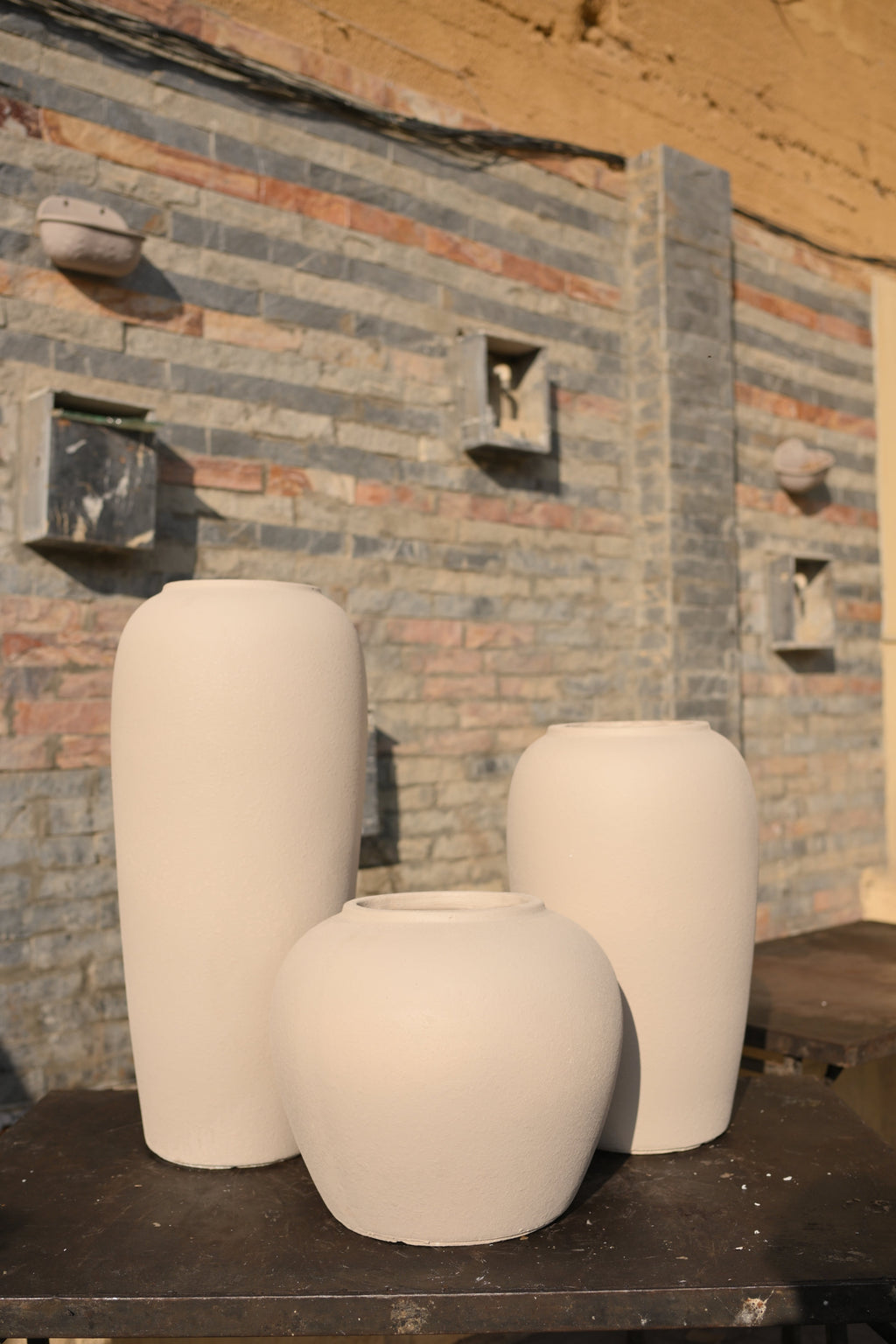 Cream color Elegant Imported Ceramic surai | Indoor Home Decor Pot