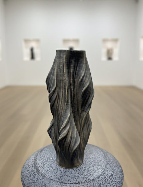 Abstract Textured Flow Vase – Dark Bronze