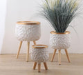 White Ceramic Planter on 3 Legs – 3 Sizes