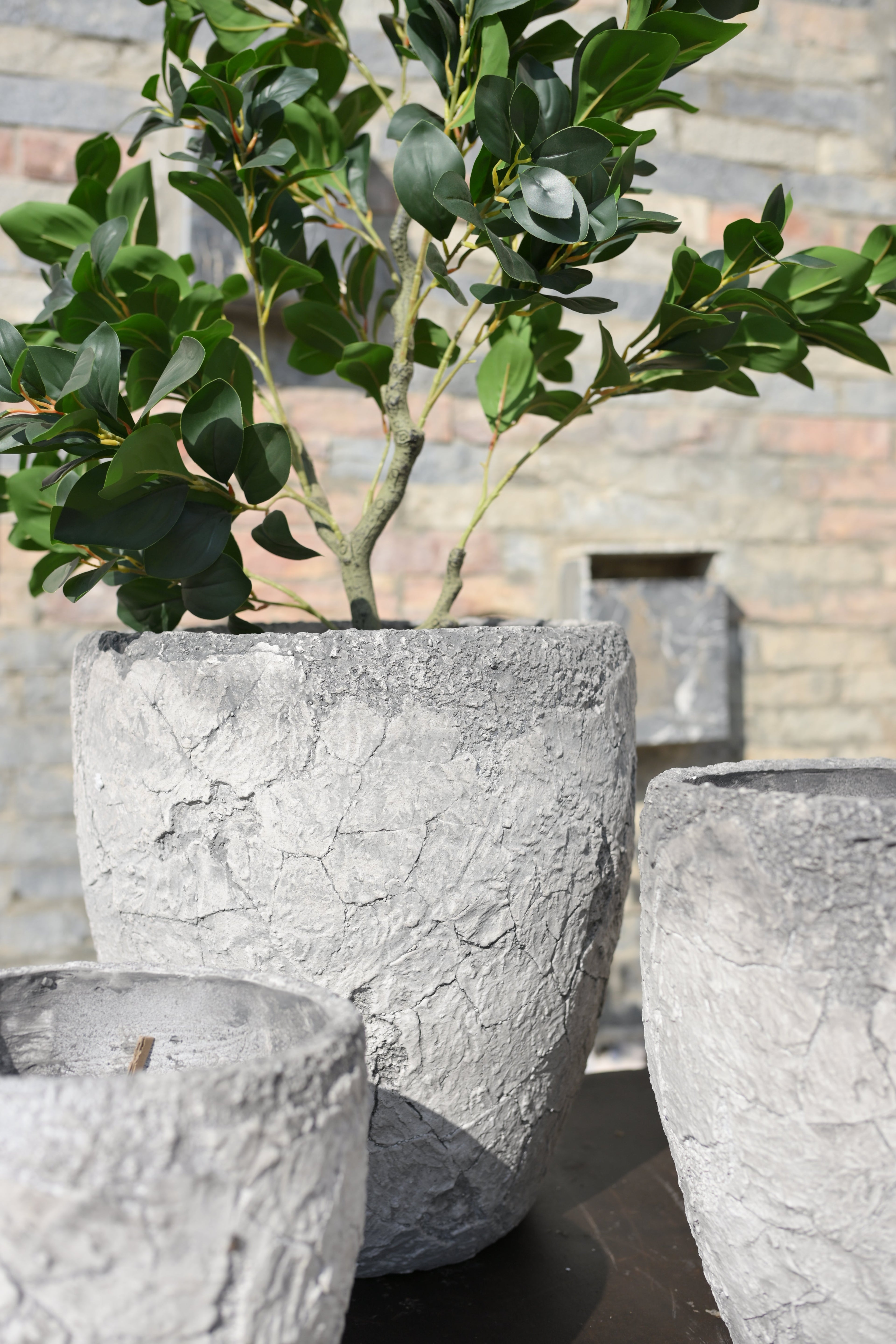 Imported Ceramic Planter Gray– Premium Gloss Finish | Modern Home & Office Decor