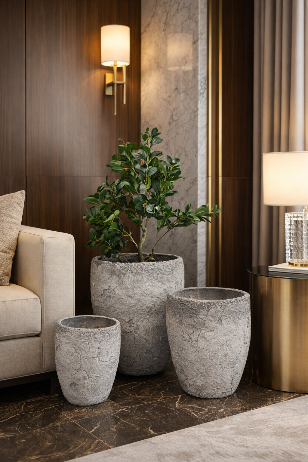 Imported Ceramic Planter Gray– Premium Gloss Finish | Modern Home & Office Decor