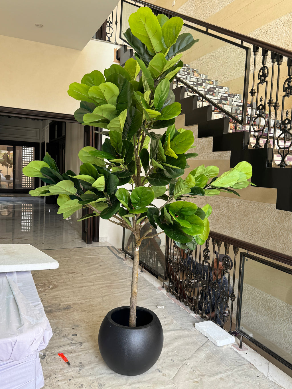 Premium Artificial Fiddle Leaf Fig Tree with Round Pot