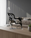 Abstract Flowing Horse Sculpture - Modern Luxury Showpiece