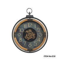 Vintage Look Wall Clock with Moving Gear Mechanism