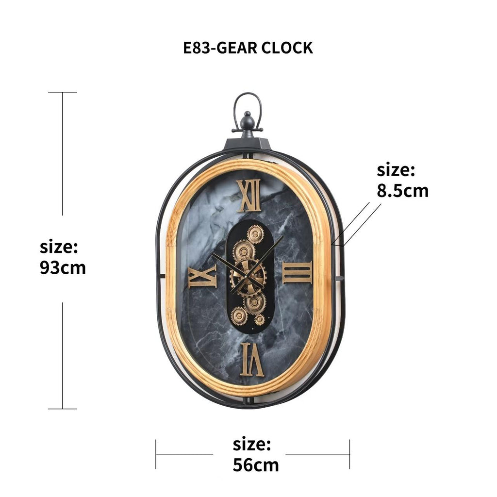 Vintage Oval Gear Wall Clock