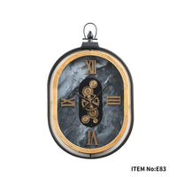 Vintage Oval Gear Wall Clock – Interior Square