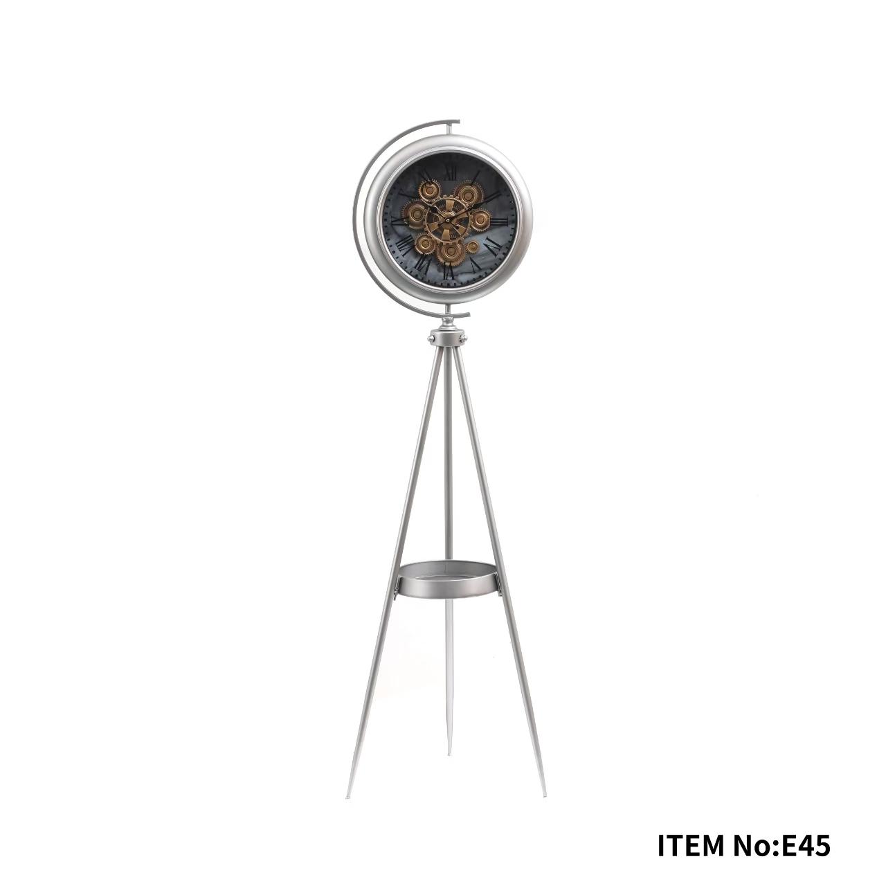 Tripod Floor Clock with Table - Brass     