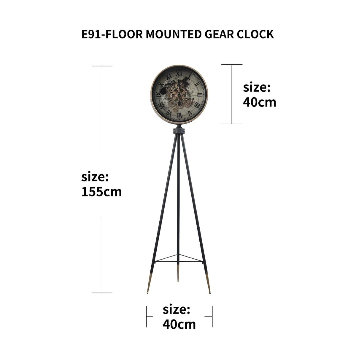 Phantom Dial Tripod Standing Clock