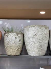 Fibre Clay Pot Crackle Pattern Medium