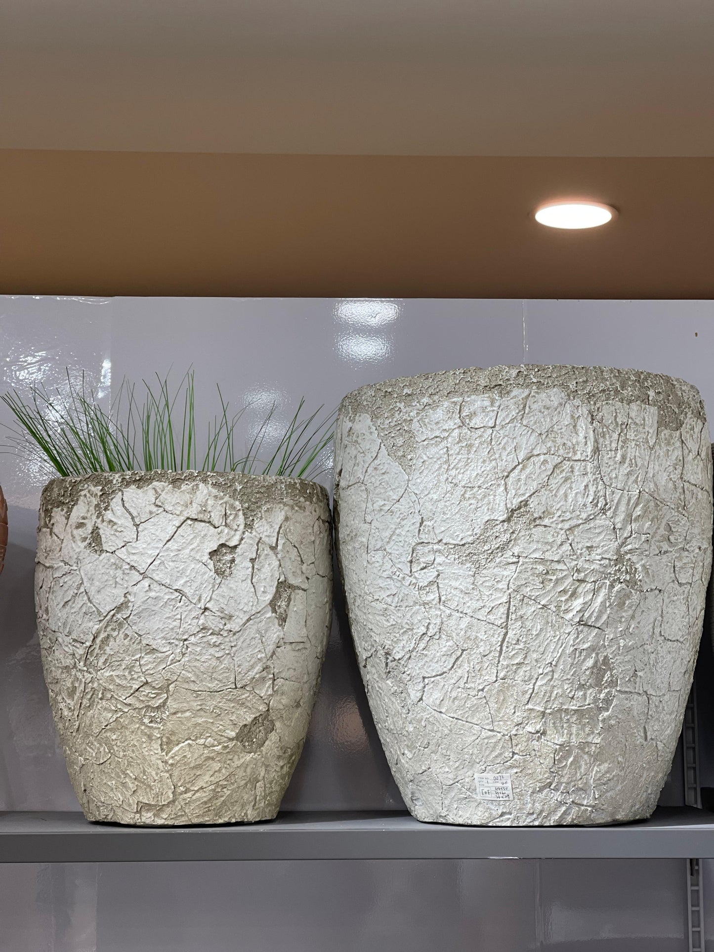 Fibre Clay Pot Crackle Pattern Medium