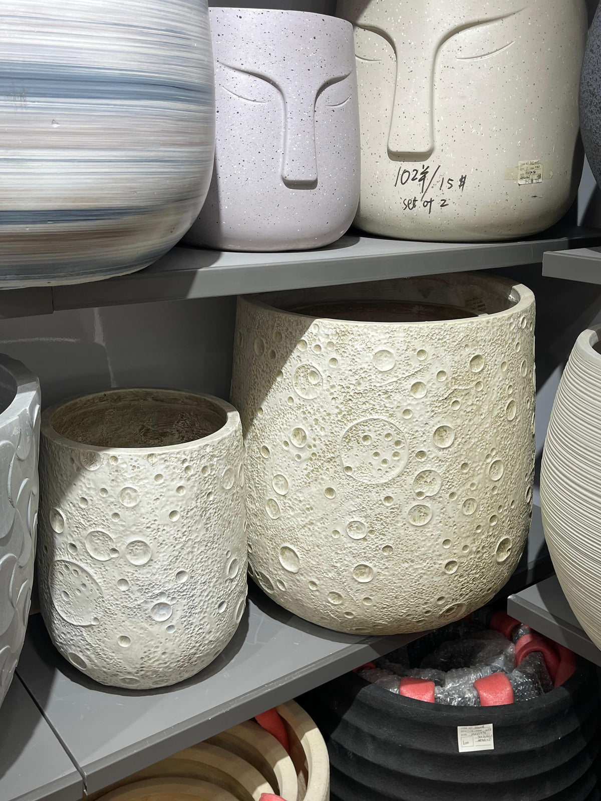 White Moon-Textured Planter Pot | 3 Sizes | Premium Home Decor PK ...