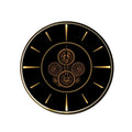 Round Black Gear Wall Clock with Gold Markers