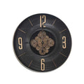 Black Wall Clock with Gold Diamond Centre