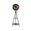Black Tripod Floor Clock with Shelf
