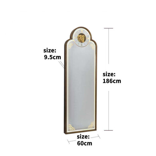 Arched Floor Mirror with Gear Clock – 186 cm – size guide