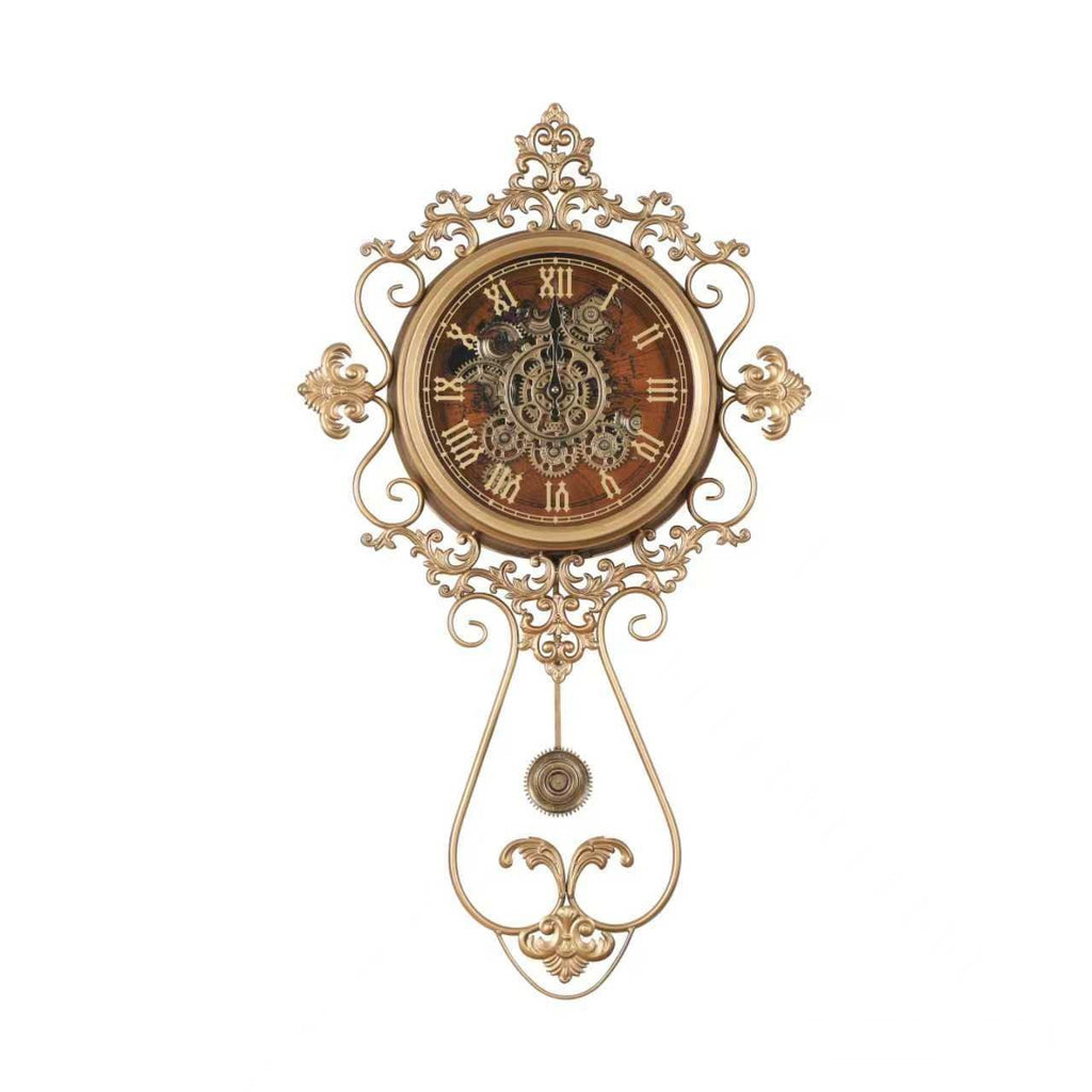 Ornate Gold Pendulum Wall Clock