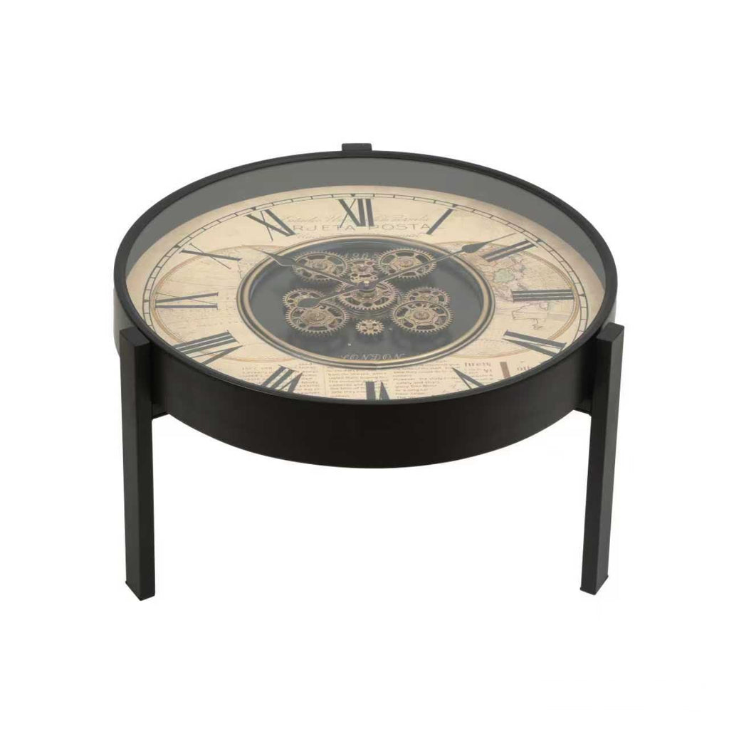 Clock Coffee Table – Cream Dial on Black Legs