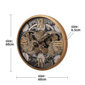 Open Gear Skeleton Wall Clock – Gold Rim