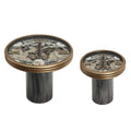 World Map Gear Clock Side Tables – Set of 2