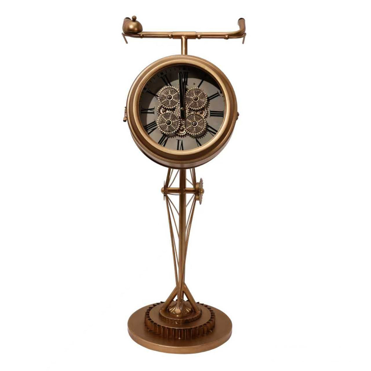 Bicycle Handlebar Gear Table Clock – Copper Gold