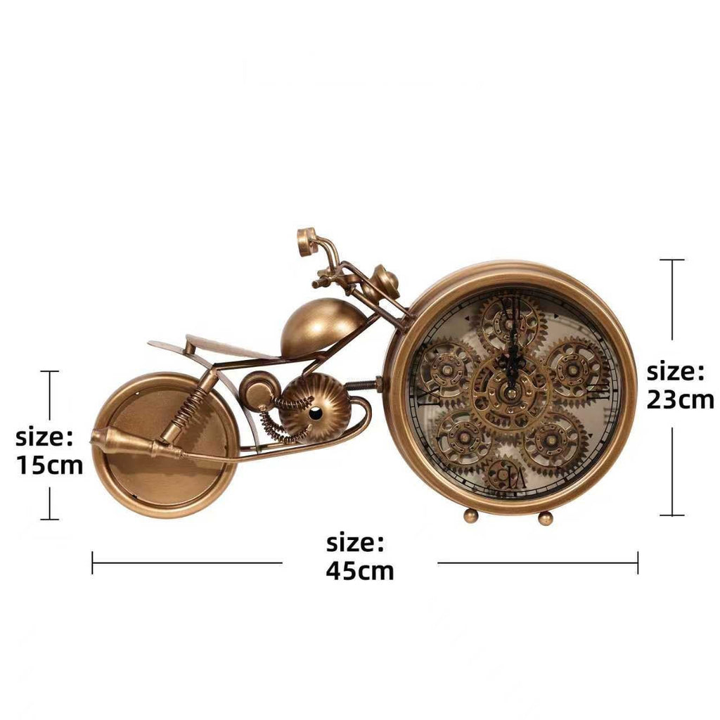 Motorbike Gear Clock Sculpture – Copper – size guide