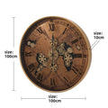 Large Copper Gear Wall Clock – Roman Numerals