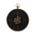 Pocket-Watch Gear Wall Clock – Black & Gold